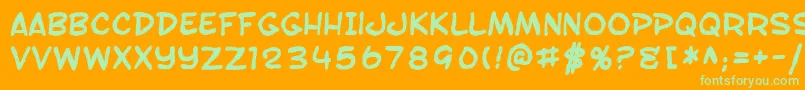 SfToontimeBlotchBold Font – Green Fonts on Orange Background