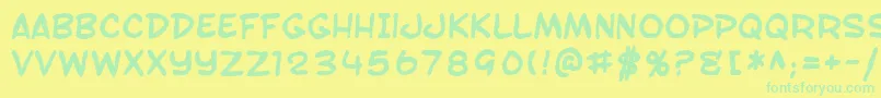 SfToontimeBlotchBold Font – Green Fonts on Yellow Background