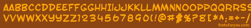 SfToontimeBlotchBold Font – Orange Fonts on Brown Background