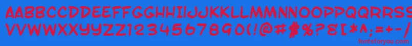 SfToontimeBlotchBold Font – Red Fonts on Blue Background