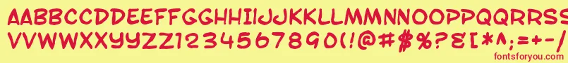 SfToontimeBlotchBold Font – Red Fonts on Yellow Background