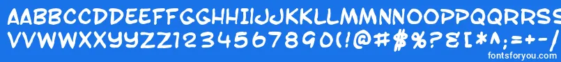 SfToontimeBlotchBold-Schriftart – Weiße Schriften auf blauem Hintergrund