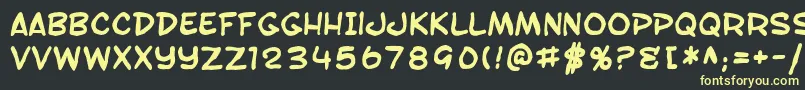 SfToontimeBlotchBold Font – Yellow Fonts on Black Background