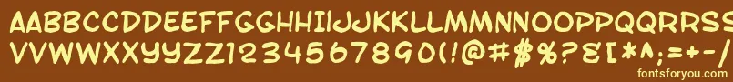 SfToontimeBlotchBold Font – Yellow Fonts on Brown Background