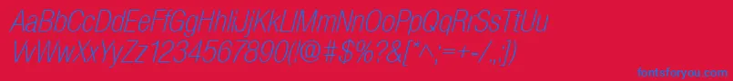 BasicSansLightSfItalic Font – Blue Fonts on Red Background