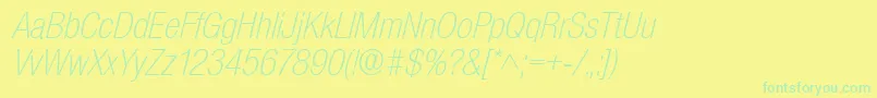 Police BasicSansLightSfItalic – polices vertes sur fond jaune