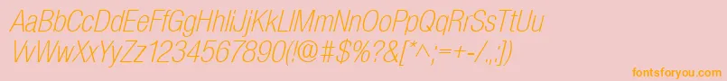 BasicSansLightSfItalic Font – Orange Fonts on Pink Background