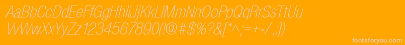BasicSansLightSfItalic Font – Pink Fonts on Orange Background