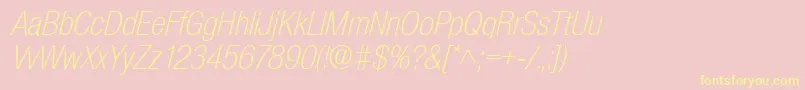 BasicSansLightSfItalic Font – Yellow Fonts on Pink Background