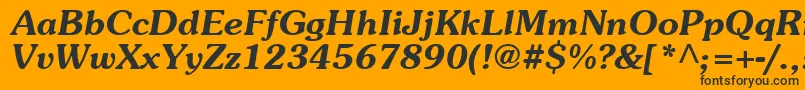 AgpresquireBoldOblique Font – Black Fonts on Orange Background