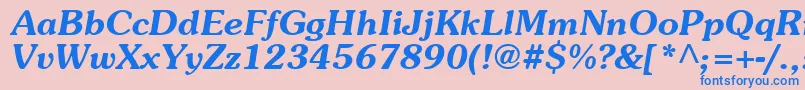 AgpresquireBoldOblique-fontti – siniset fontit vaaleanpunaisella taustalla