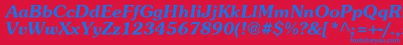 AgpresquireBoldOblique Font – Blue Fonts on Red Background