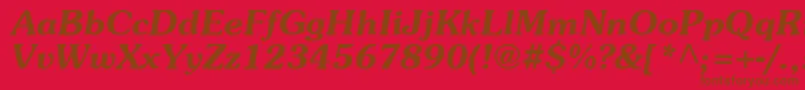 AgpresquireBoldOblique-fontti – ruskeat fontit punaisella taustalla