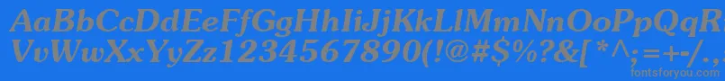 AgpresquireBoldOblique Font – Gray Fonts on Blue Background