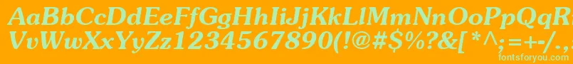 Шрифт AgpresquireBoldOblique – зелёные шрифты на оранжевом фоне