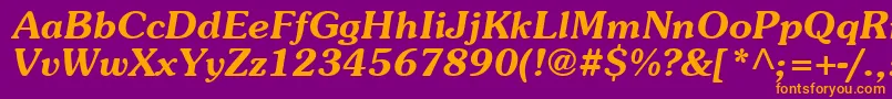 AgpresquireBoldOblique Font – Orange Fonts on Purple Background