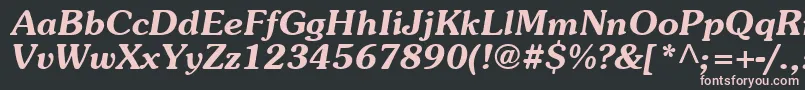 AgpresquireBoldOblique-fontti – vaaleanpunaiset fontit mustalla taustalla