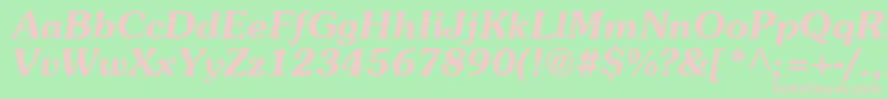Шрифт AgpresquireBoldOblique – розовые шрифты на зелёном фоне