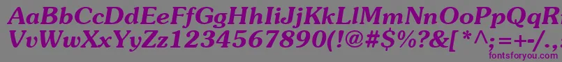 AgpresquireBoldOblique-fontti – violetit fontit harmaalla taustalla