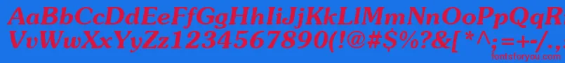 AgpresquireBoldOblique Font – Red Fonts on Blue Background