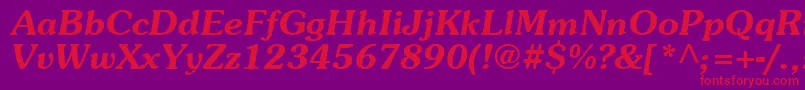 AgpresquireBoldOblique-Schriftart – Rote Schriften auf violettem Hintergrund
