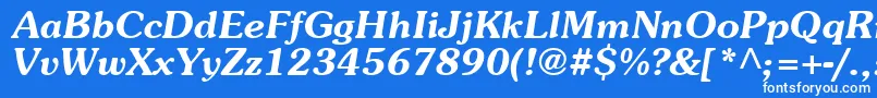 AgpresquireBoldOblique-Schriftart – Weiße Schriften auf blauem Hintergrund