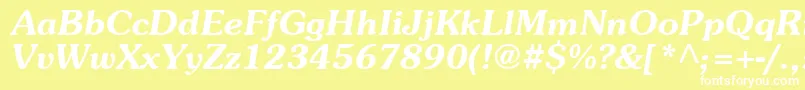Шрифт AgpresquireBoldOblique – белые шрифты на жёлтом фоне