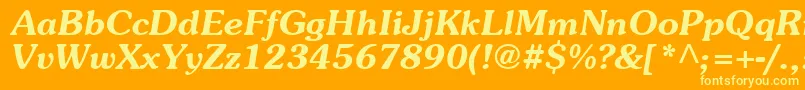 AgpresquireBoldOblique Font – Yellow Fonts on Orange Background