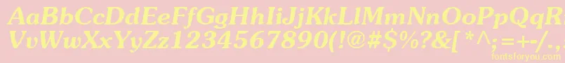 AgpresquireBoldOblique-fontti – keltaiset fontit vaaleanpunaisella taustalla