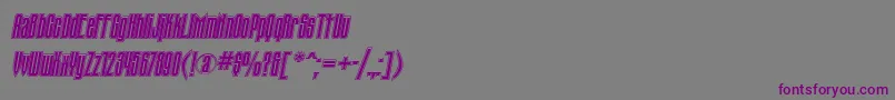 TauerninlinecItalic-Schriftart – Violette Schriften auf grauem Hintergrund
