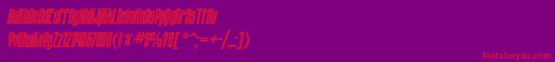 TauerninlinecItalic Font – Red Fonts on Purple Background