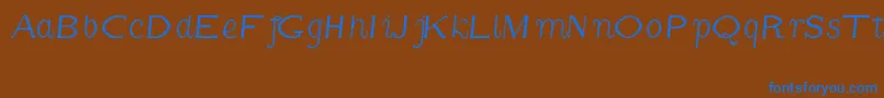 Шрифт CmFunnyItalic – синие шрифты на коричневом фоне