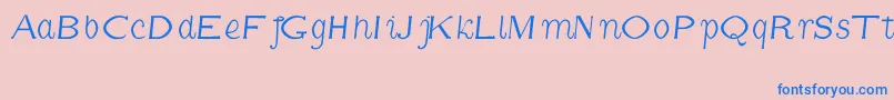 フォントCmFunnyItalic – ピンクの背景に青い文字