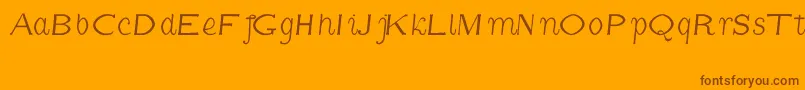 CmFunnyItalic Font – Brown Fonts on Orange Background