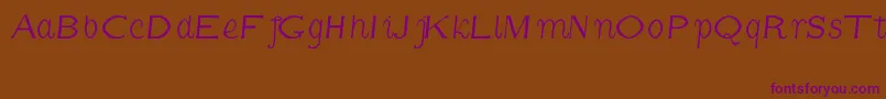 CmFunnyItalic Font – Purple Fonts on Brown Background