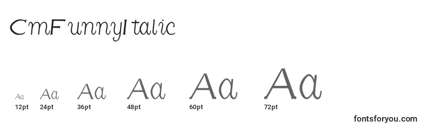 CmFunnyItalic Font Sizes