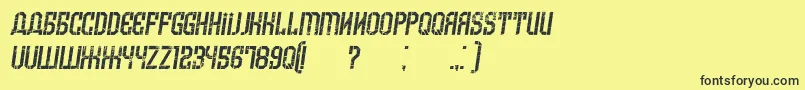 Czcionka ArmeniaGrungeItalic – czarne czcionki na żółtym tle