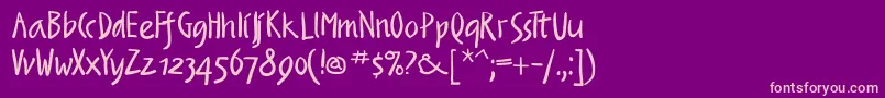Rightso-Schriftart – Rosa Schriften auf violettem Hintergrund