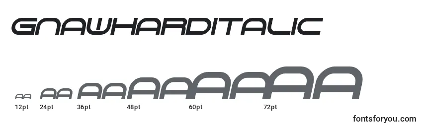GnawHardItalic Font Sizes
