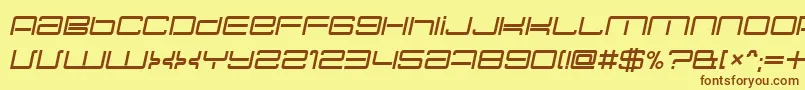 Шрифт NecPlusUltraItalic – коричневые шрифты на жёлтом фоне
