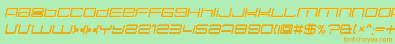 Police NecPlusUltraItalic – polices orange sur fond vert