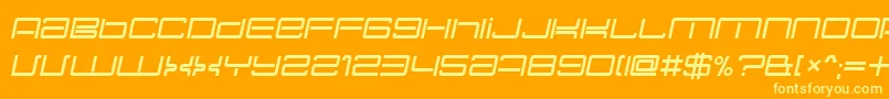 NecPlusUltraItalic Font – Yellow Fonts on Orange Background