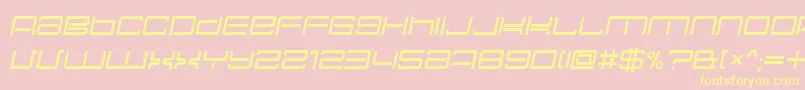 NecPlusUltraItalic-Schriftart – Gelbe Schriften auf rosa Hintergrund