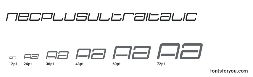 Размеры шрифта NecPlusUltraItalic