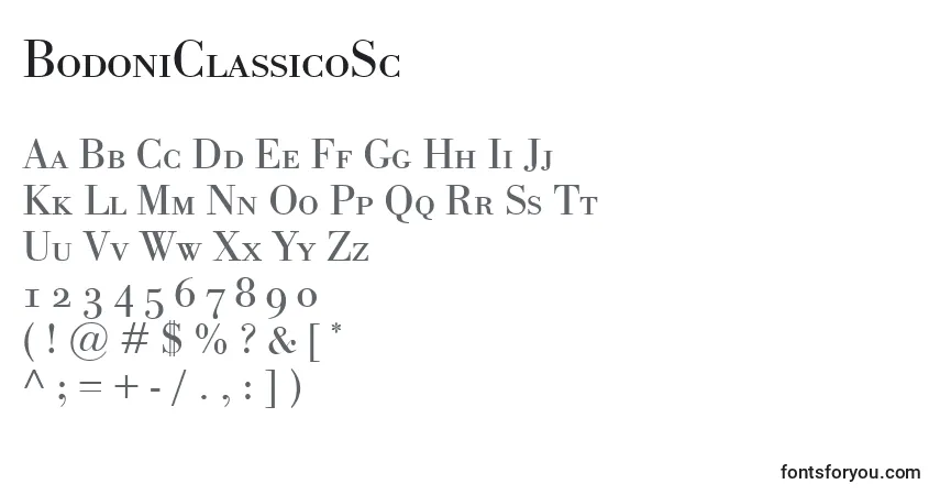 Fuente BodoniClassicoSc - alfabeto, números, caracteres especiales