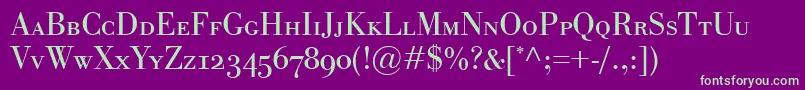 BodoniClassicoSc Font – Green Fonts on Purple Background