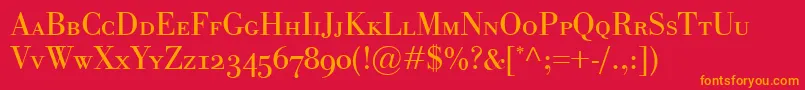 BodoniClassicoSc Font – Orange Fonts on Red Background