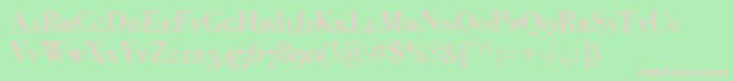 BodoniClassicoSc-fontti – vaaleanpunaiset fontit vihreällä taustalla