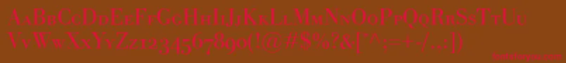 BodoniClassicoSc Font – Red Fonts on Brown Background