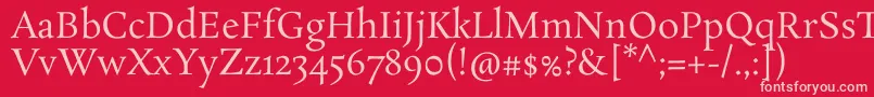 フォントRosarivoRegular – 赤い背景にピンクのフォント